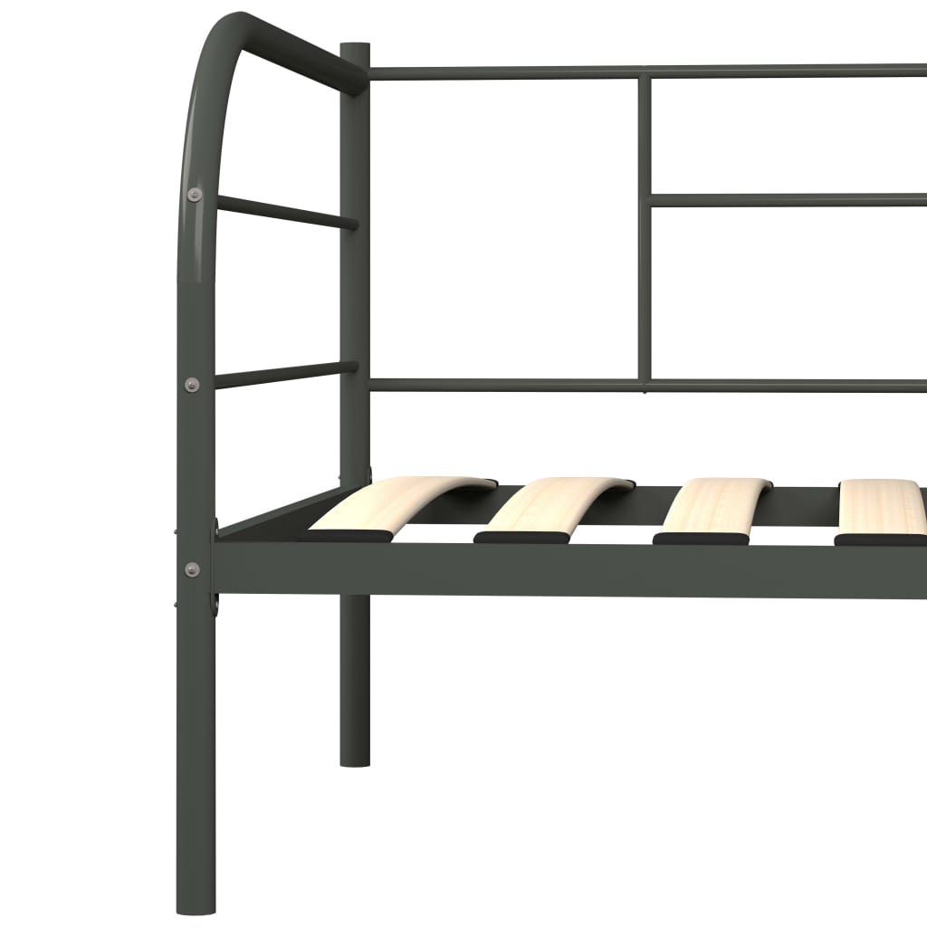 284674 vidaXL DayBed Frame without Mattress Grey Metal 90x200 cm